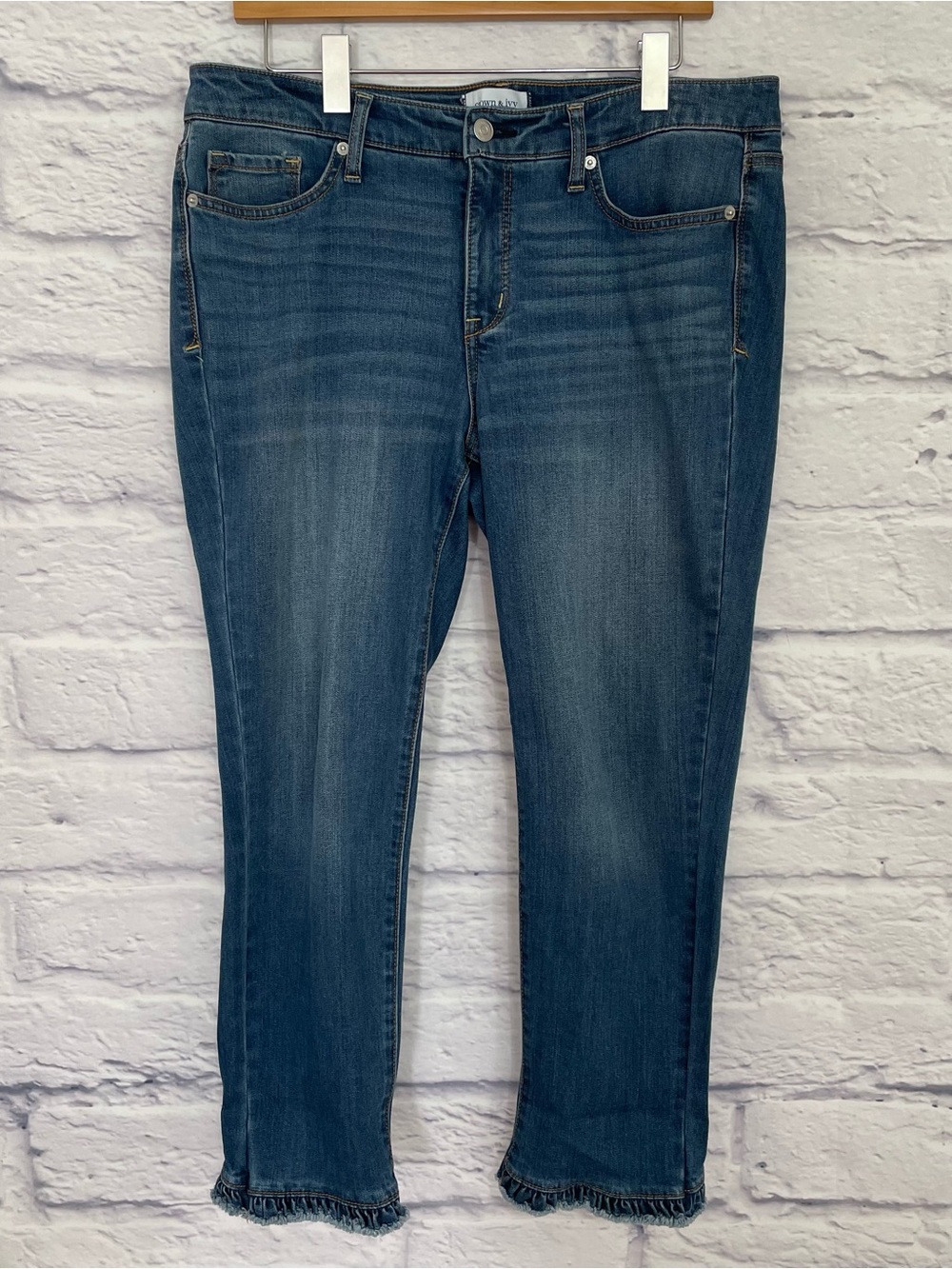 crown & ivy Dark Blue Ankle Crop Jeans